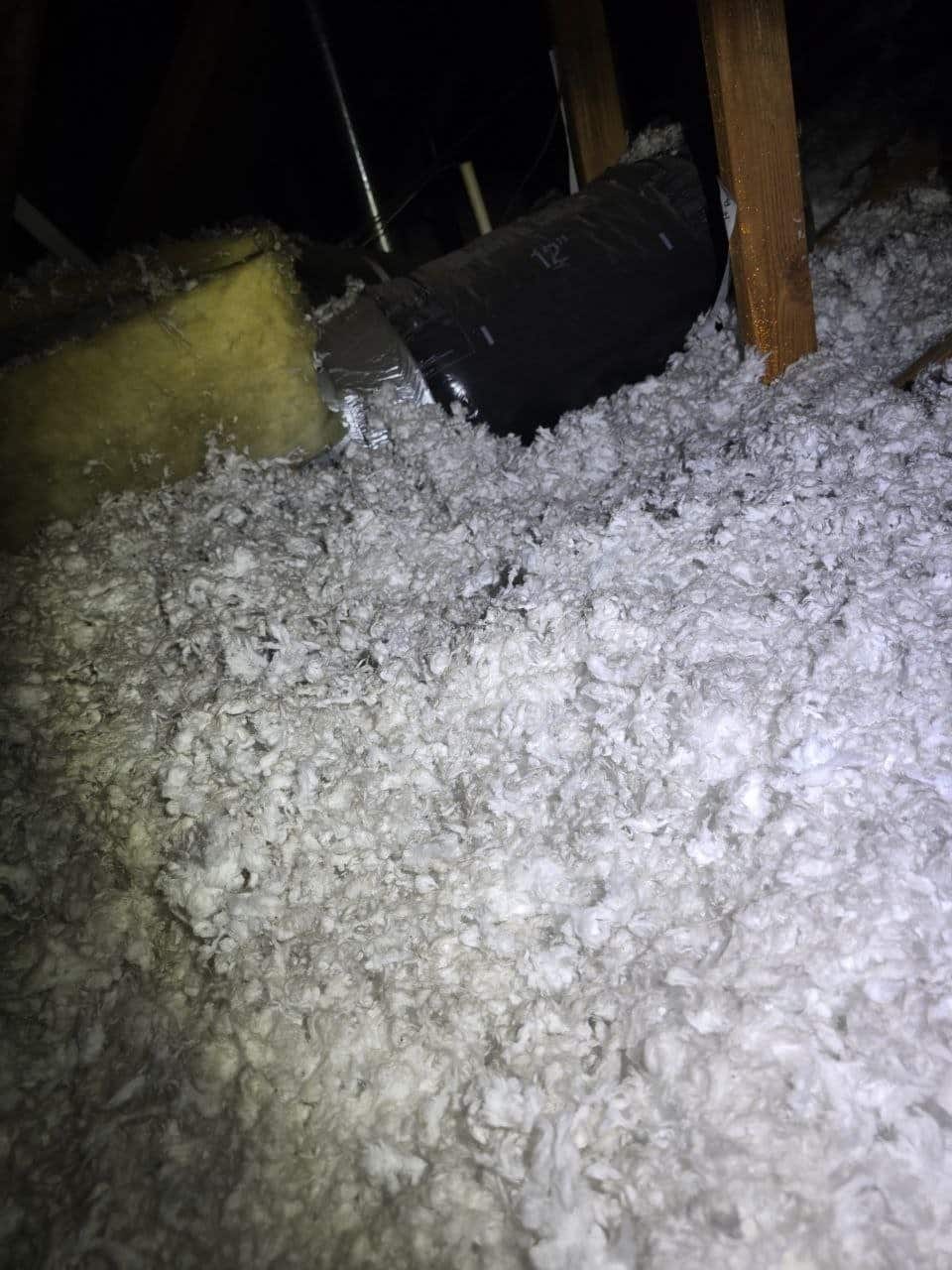 San Jose attic before work, old insulation