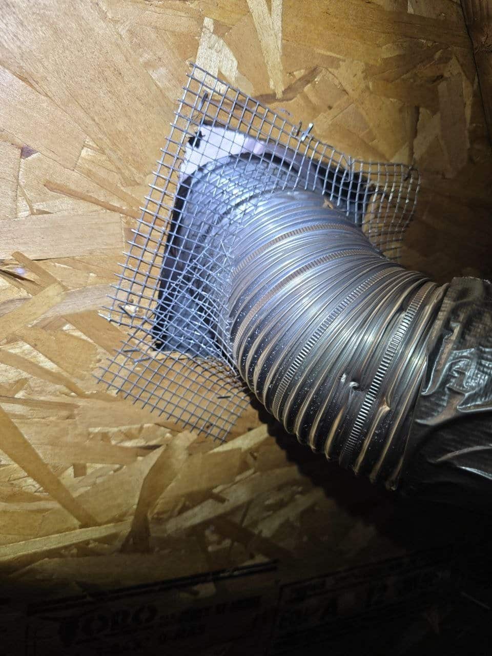 Wire mesh sealed around a duct penetration in San Jose