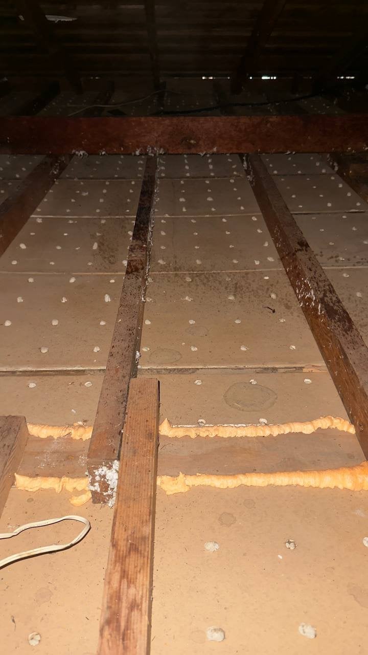 San Rafael attic after removal, joists and deck cleaned