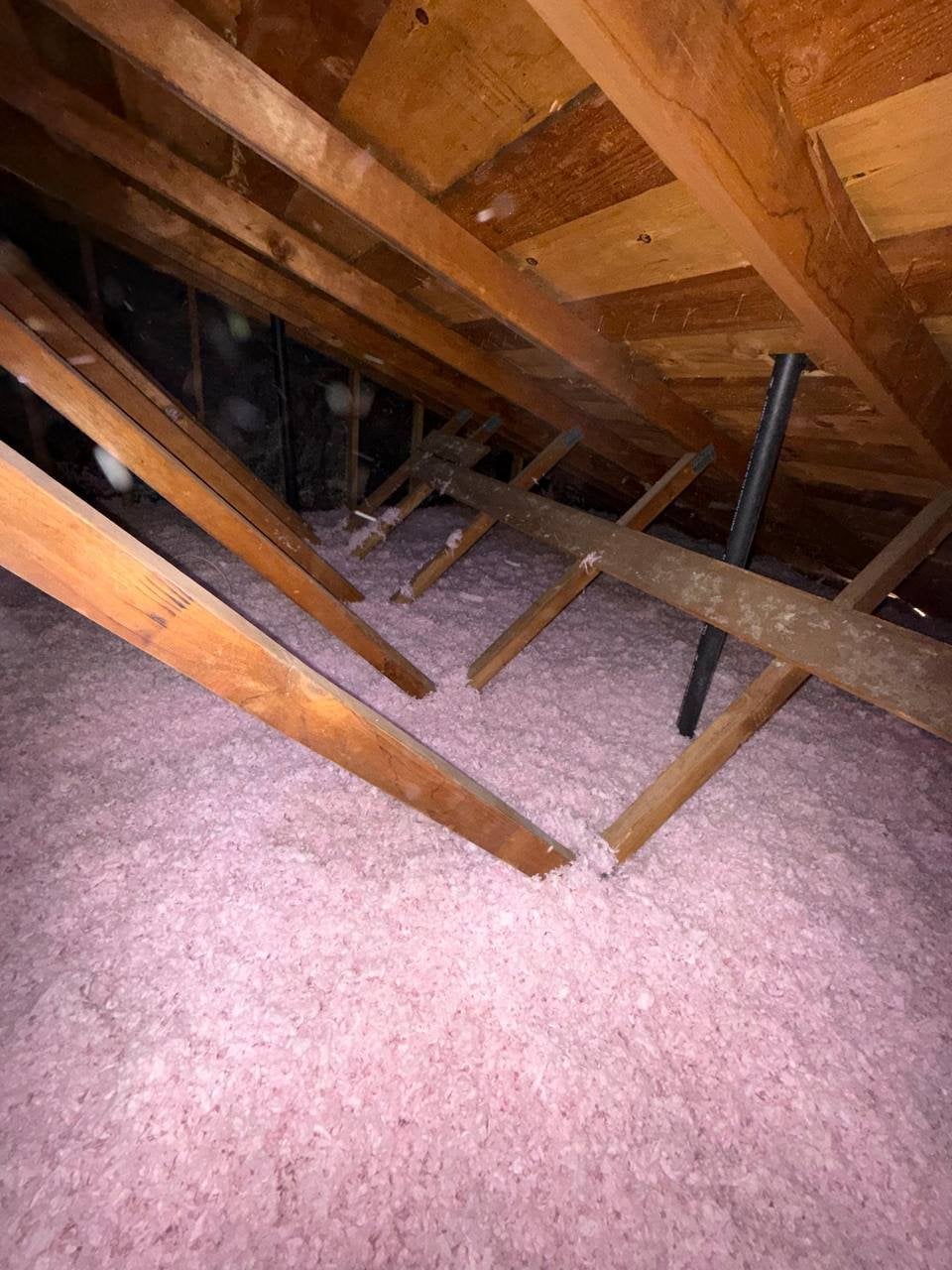 San Ramon attic after the job, new blown-in insulation