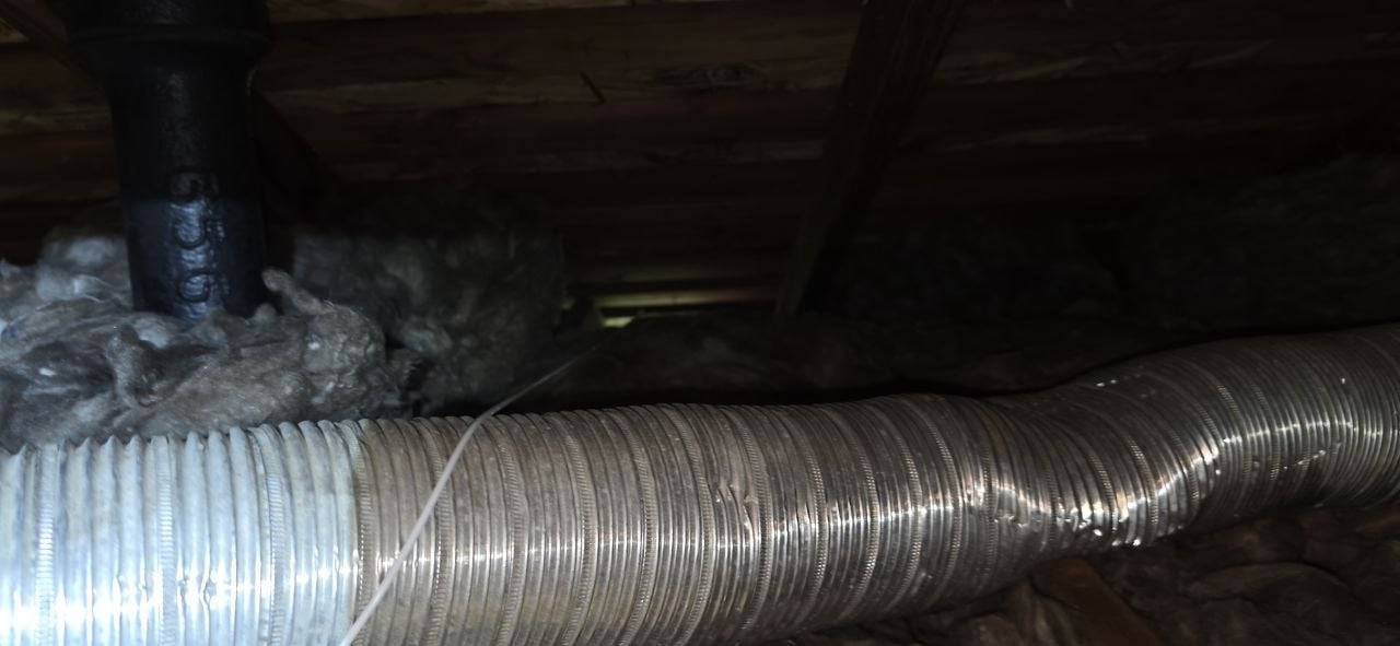New flexible air duct over new insulation in a Santa Clara attic