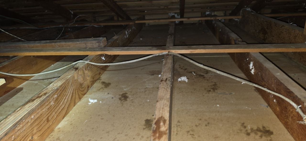 Santa Clara attic after removal, joists and deck cleaned
