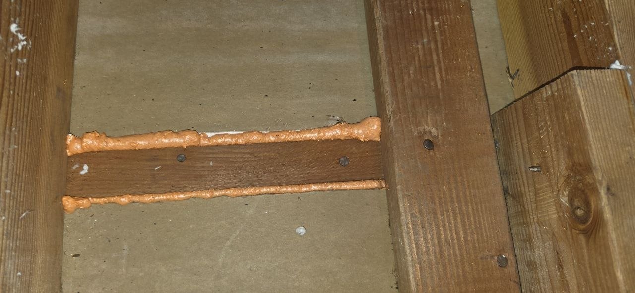Polyurethane foam air sealing along attic framing in Santa Clara