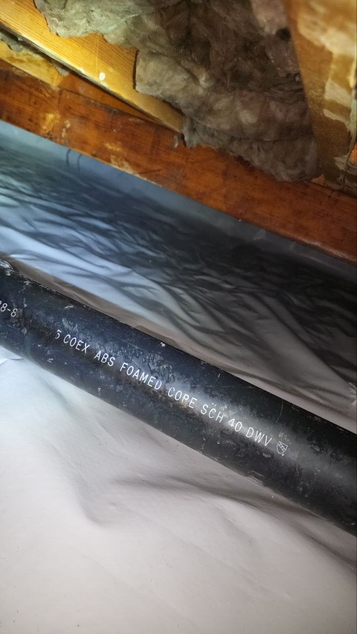 Vapor barrier under crawl space plumbing in Santa Rosa