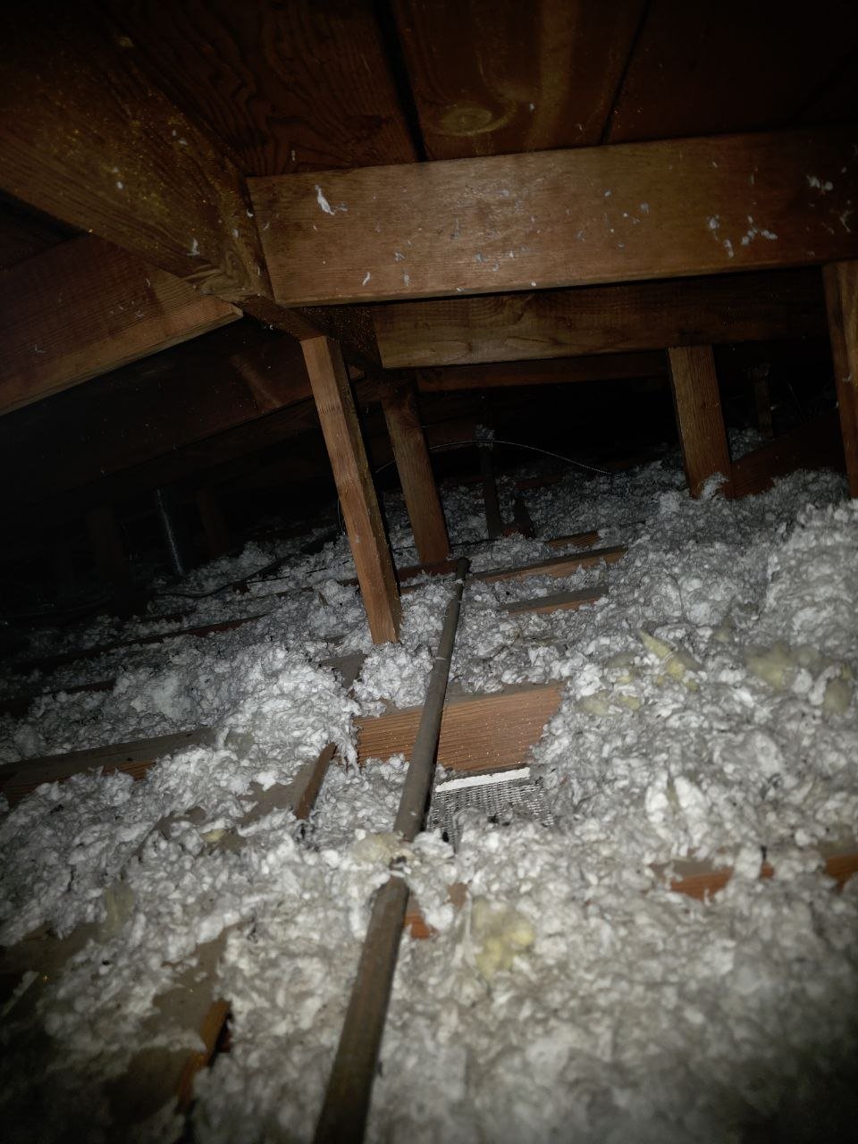 South San Francisco attic before work, old insulation
