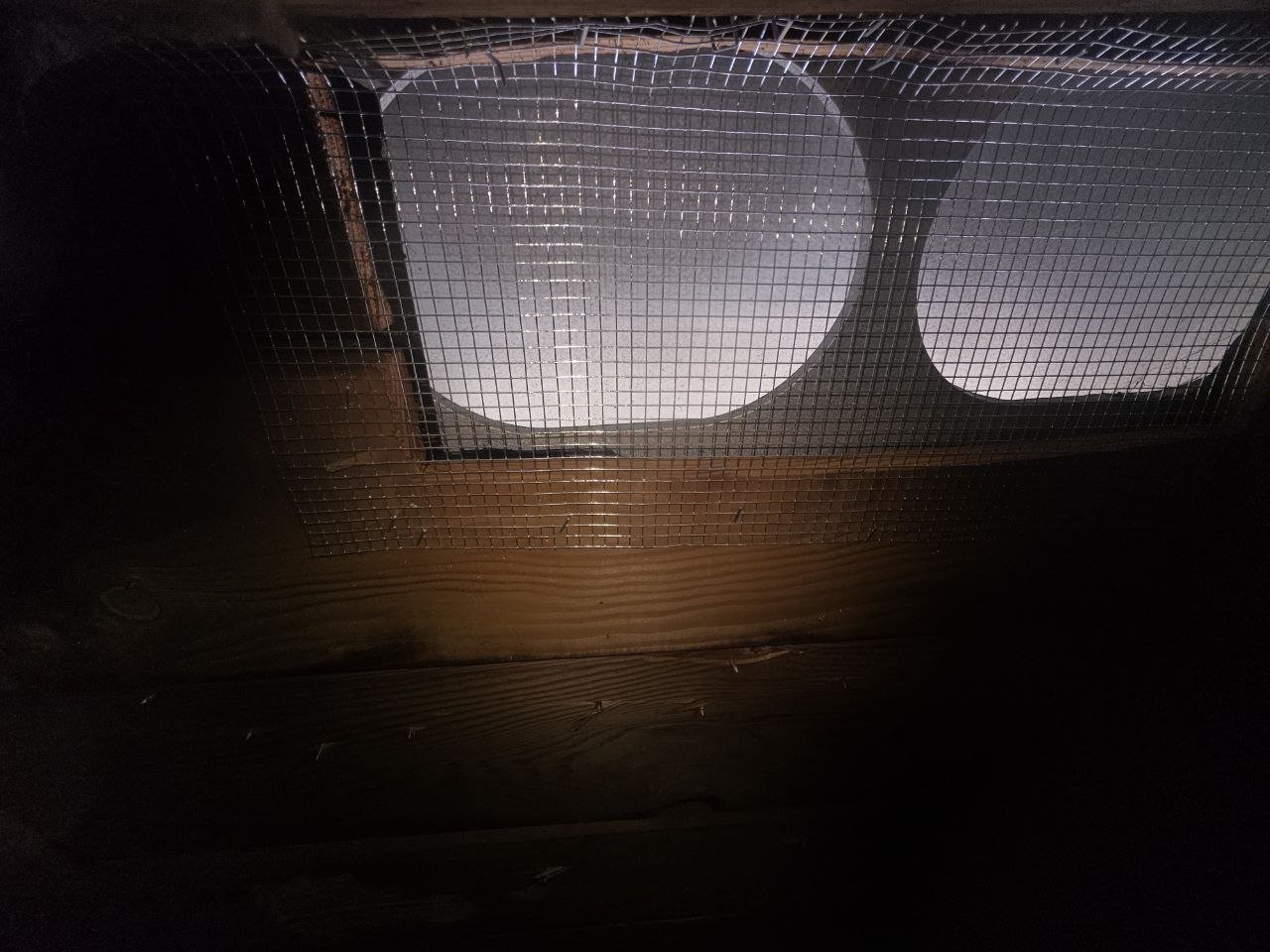 Attic vent screened with wire mesh in South San Francisco