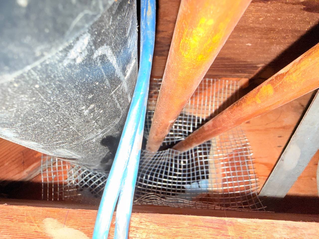 Wire mesh around wiring at an opening in Sunnyvale