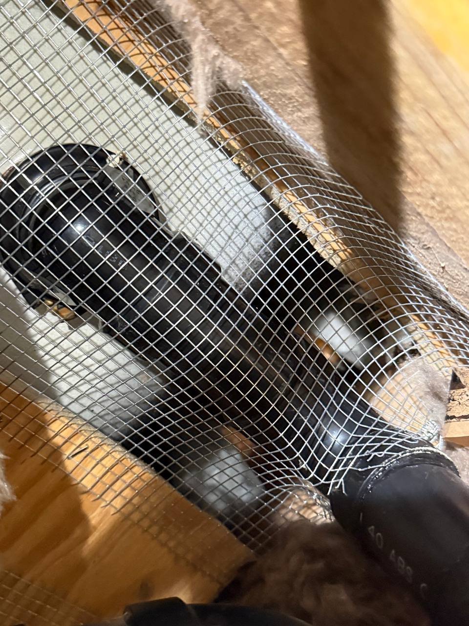 Wire mesh around a pipe penetration in Sunnyvale