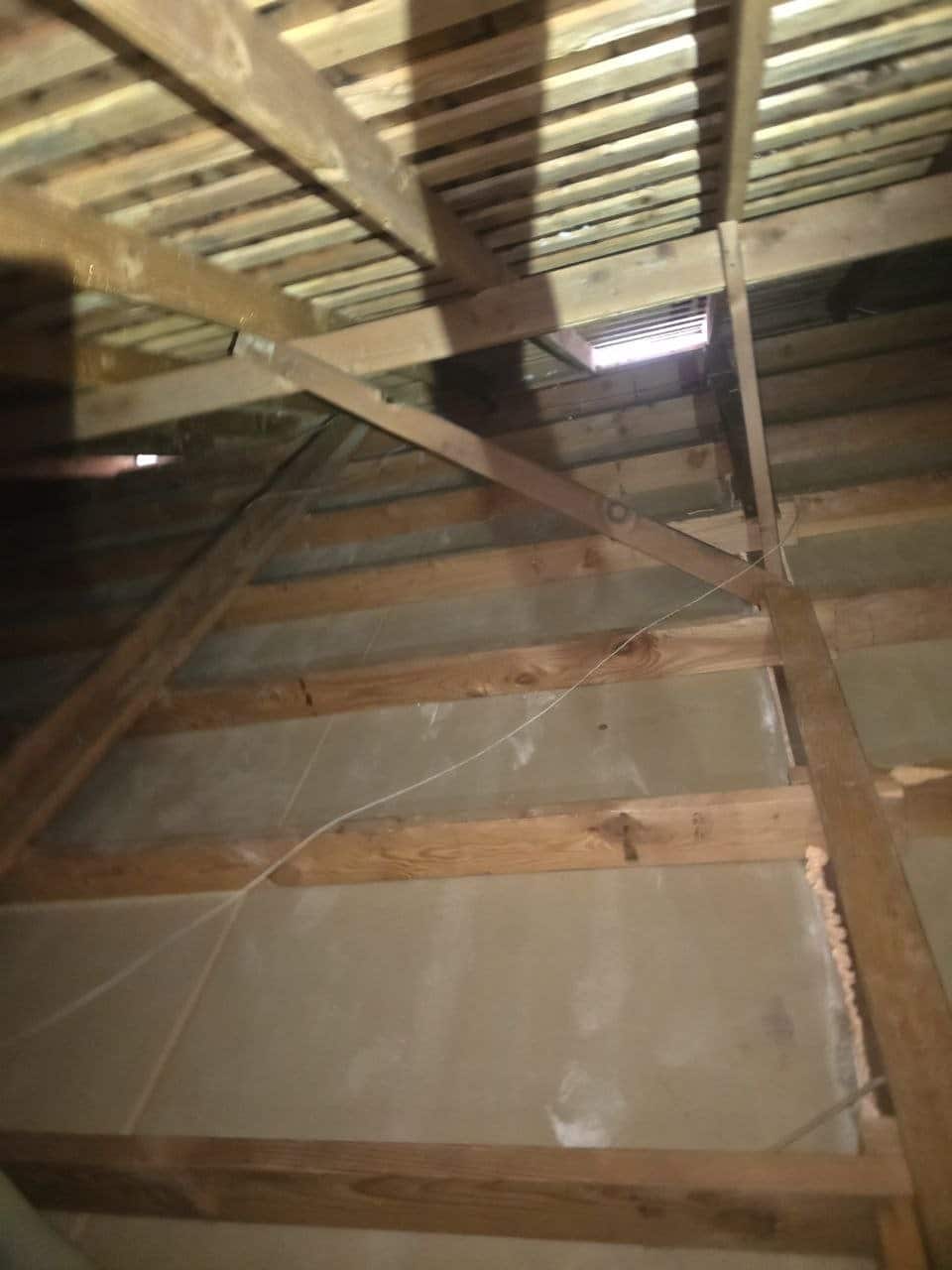 Sunnyvale attic after removal, joists and deck cleaned