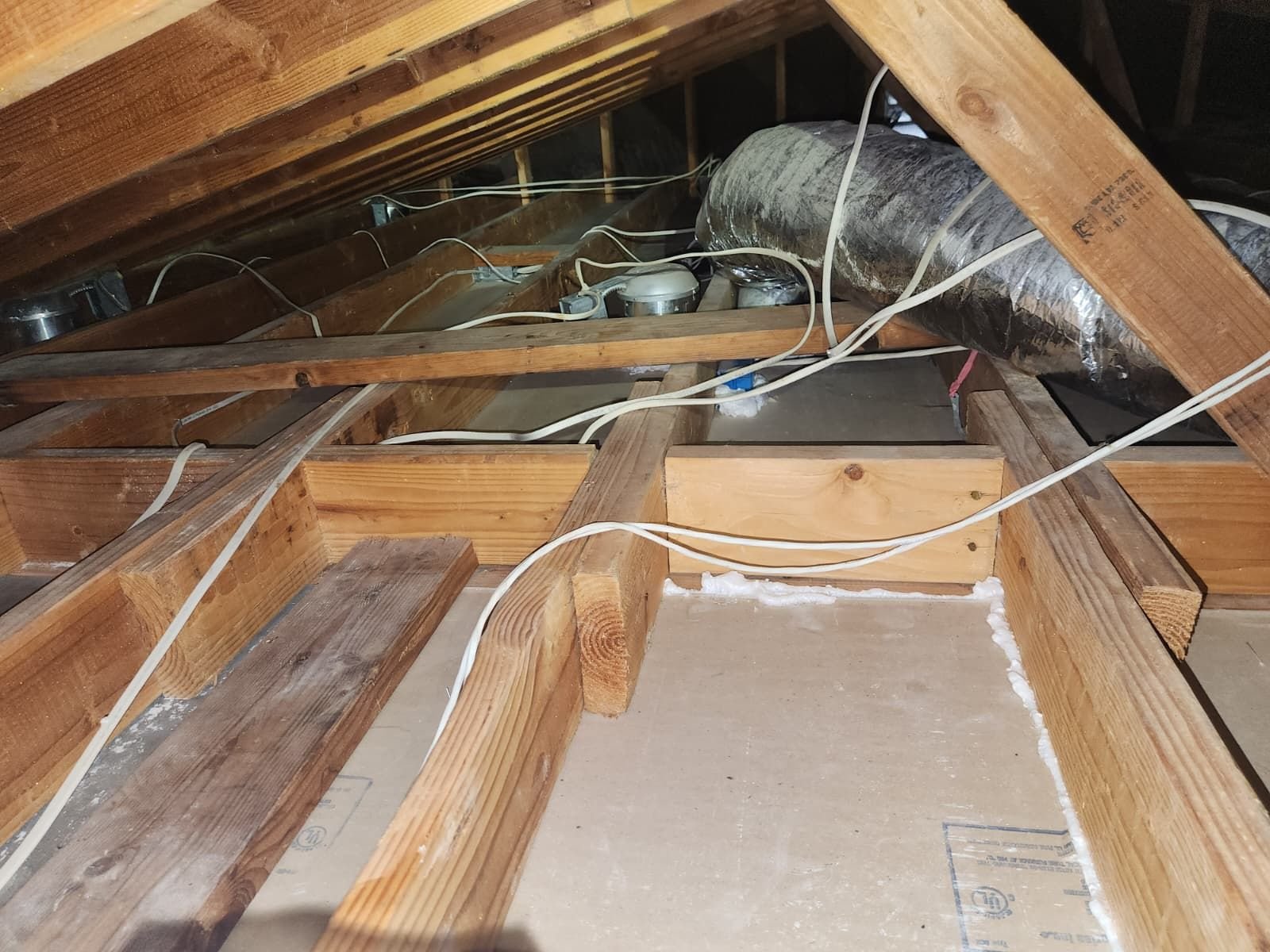 Torrance attic after removal, joists and deck cleaned