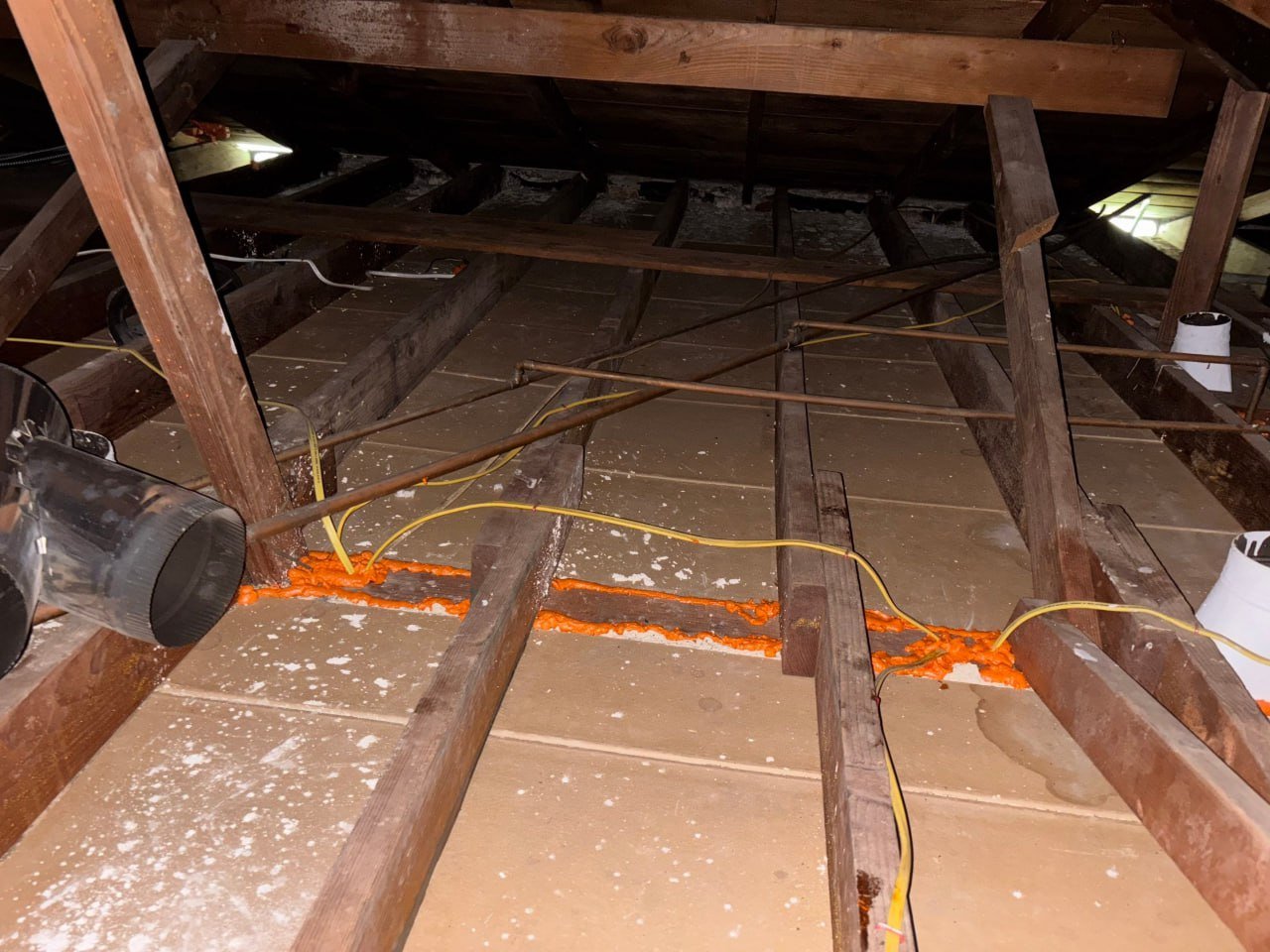 Foam sealing along attic joists in Torrance