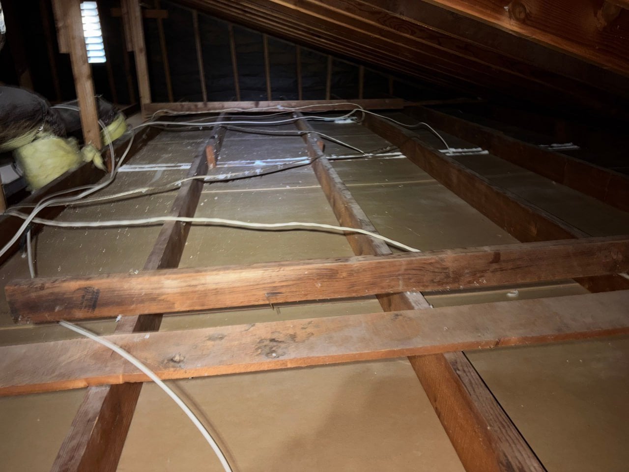 Westlake Village attic after removal, joists and deck cleaned