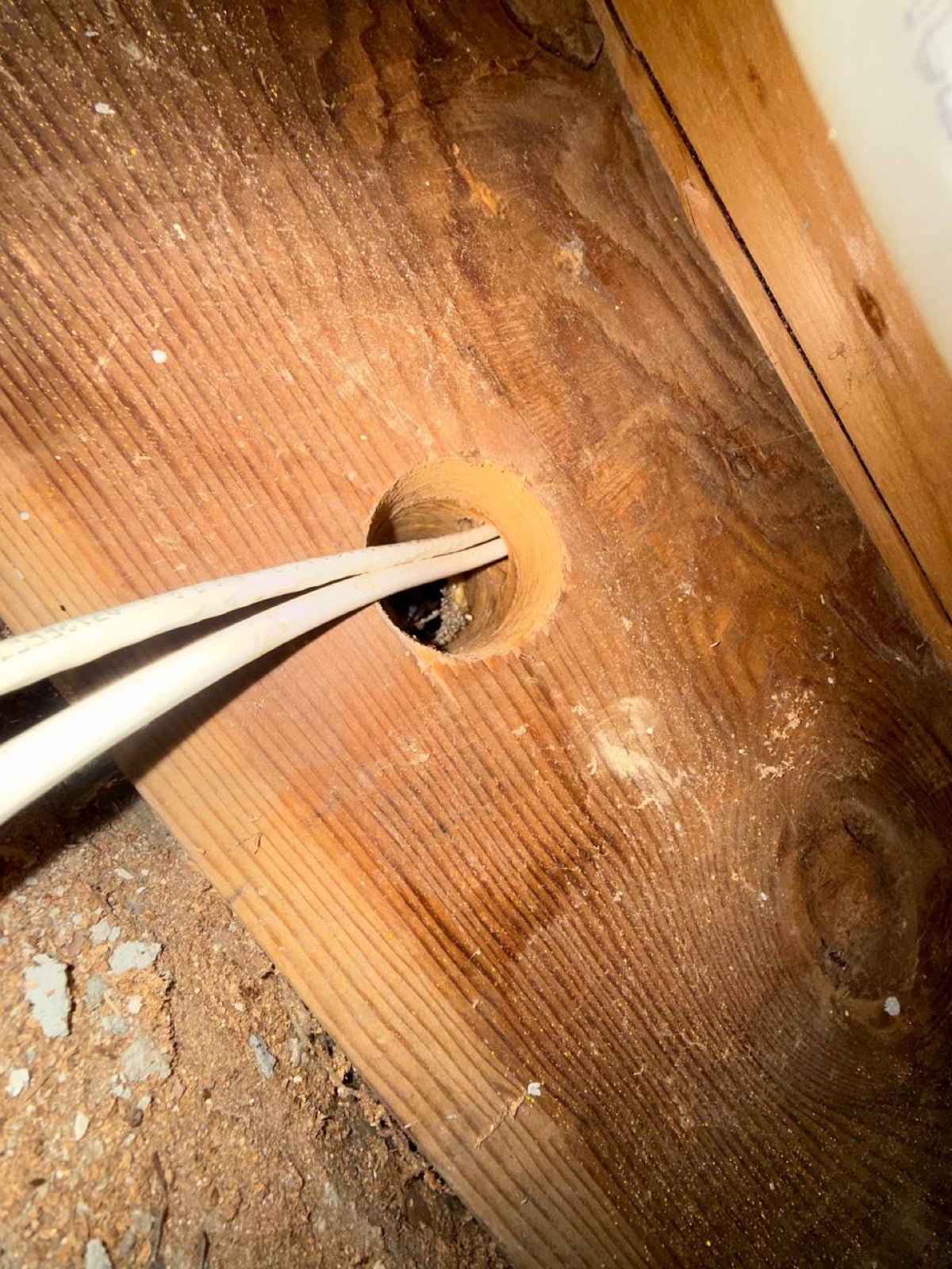 Mill Valley attic during the middle of the work